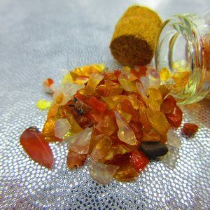 Carnelian Gemstone Chips In A Bottle Embellishments Natural Semi Precious